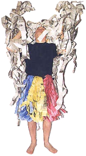 Ivano Vitali - Costume dello "Sciamano" con il riciclo dei quotidiani -