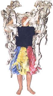Ivano Vitali - Costume dello "Sciamano" con il riciclo dei quotidiani -